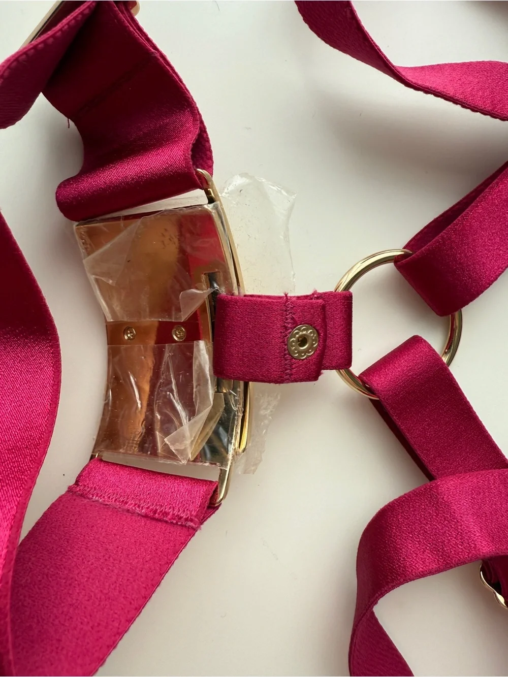 New Honey birdette Set Red Chastity Strap Satin Harness Bra 10dd 32 dd e panty S
